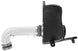 K&N Engineering silver Typhoon short ram cold air intake for 2016-2017 Chevy Camaro 3.6L engine, installed on vehicle.