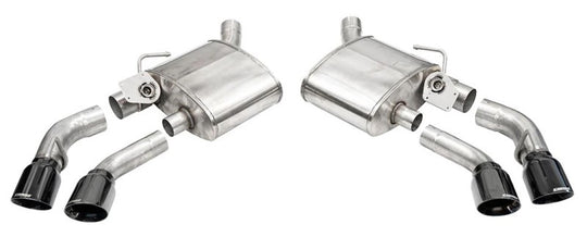 CORSA Performance black axle-back exhaust for Chevrolet Camaro SS/ZL1 6.2L V8 with factory NPP valve, showing the sleek design