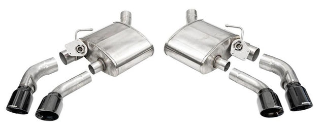 CORSA Performance black axle-back exhaust for Chevrolet Camaro SS/ZL1 6.2L V8 with factory NPP valve, showing the sleek design