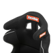 RaceQuip FIA containment racing seat in large size, with sturdy black construction and safety harness slots for professional motorsport use.