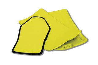 OMP KS-1 Pro racing suit in black and fluo yellow, size M, featuring protective padding and aerodynamic design for motorsport safety.