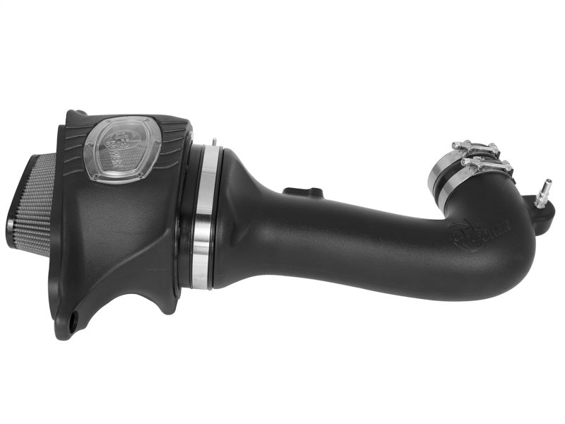 aFe Momentum Pro DRY S cold air intake system installed in a 2015-2017 Chevy Corvette Z06 V8 6.2L engine, showing the air filters and intake tubing.
