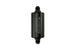 Turbosmart 10um 8AN inline fuel filter in black, designed for automotive fuel systems, with visible filter element and fittings.