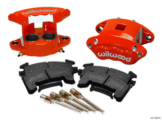 Wilwood D154 front brake caliper kit with red finish, 1.62-inch pistons, designed for 1.04-inch rotors in big brake systems