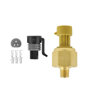 AEM 6.5 Bar MAP sensor gauge kit with brass sensor and flying lead, displaying pressure readings in a compact, durable gauge.