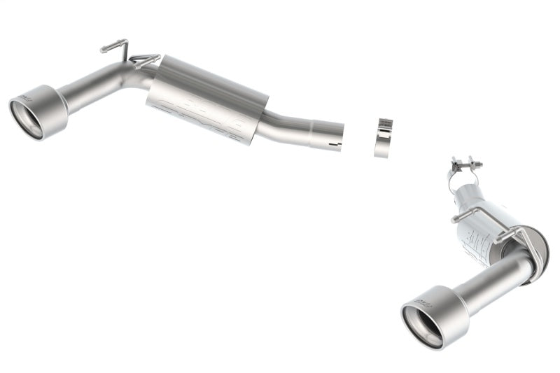 Borla axle back exhaust system for 2014-2015 Camaro SS 6.2L V8 RWD, rear section with single split right rear exit.