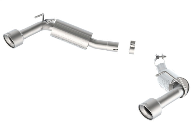 Borla axle back exhaust system for 2014-2015 Camaro SS 6.2L V8 RWD, rear section with single split right rear exit.