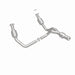 MagnaFlow direct fit catalytic converter for 2015 GMC Yukon XL V8 6.2L, showing the metallic converter with mounting brackets.