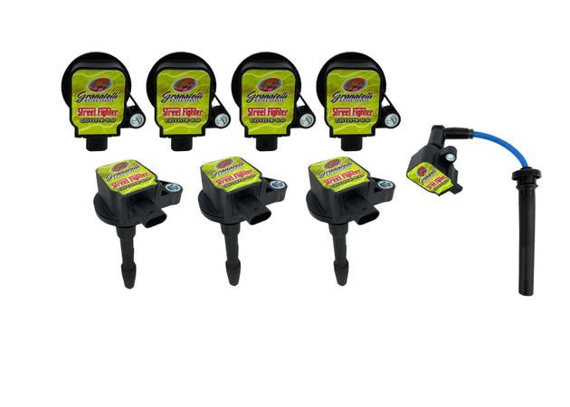 Granatelli Motor Sports Coyote 4V Street Fighter Coil-On-Plug wire set with coil packs, high-voltage spark plug wiring for Ford engines