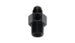 Vibrant -6AN male to 3/8in NPT male union adapter fitting with 1/8in NPT port, used for fluid connections.