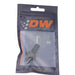 DeatschWerks 6AN ORB male to 3/8 inch male triple barb fitting with O-ring, matte black anodized finish, for fuel or oil lines.