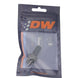 DeatschWerks 6AN ORB male to 3/8 inch male triple barb fitting with O-ring, matte black anodized finish, for fuel or oil lines.