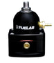 Fuelab 515 EFI adjustable fuel pressure regulator with black finish, 25-90 PSI, -10AN inlet, -6AN return, for fuel systems.