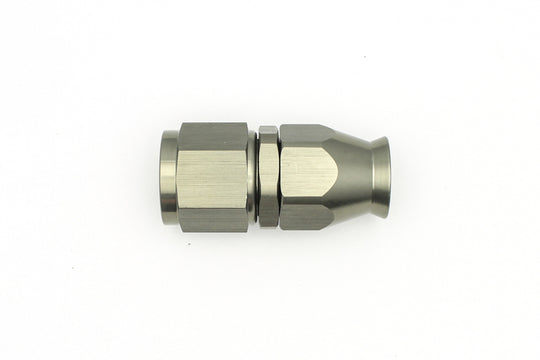 DeatschWerks 8AN female swivel straight hose end fitting with PTFE lining and olive insert for high-performance fuel or oil lines.