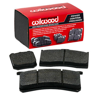 Wilwood armored vehicle tactical extreme brake pads installed in big brake kit with black calipers and rotor.