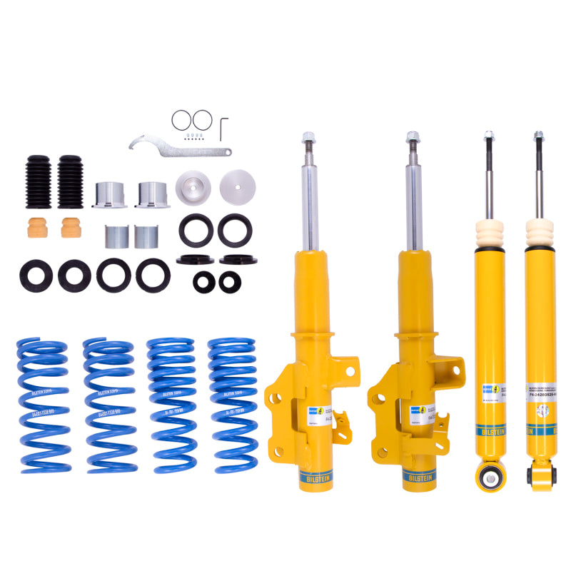 Bilstein B14 PSS coilover suspension kit installed on a 2016-2020 Chevrolet Camaro, featuring adjustable shocks for improved handling.