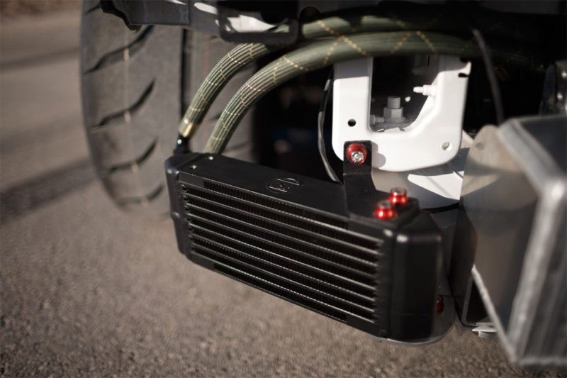 CSF universal dual-pass oil cooler with M22 x 1.5 fittings, 13-inch length, 4.75-inch height, and 2.16-inch width for automotive cooling