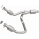 MagnaFlow catalytic converter direct fit for 2014-2016 GMC Sierra 1500 V6 4.3L engine, shown installed on vehicle exhaust system.