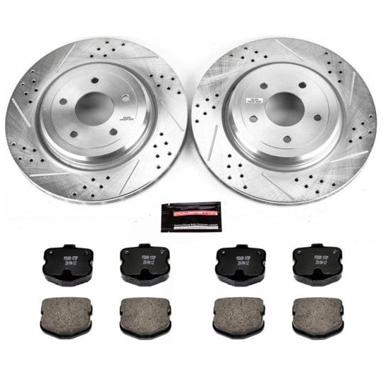 PowerStop Z23 Evolution sport brake kit for rear of Chevrolet Corvette 2006-2013, includes brake rotors and pads for performance stopping