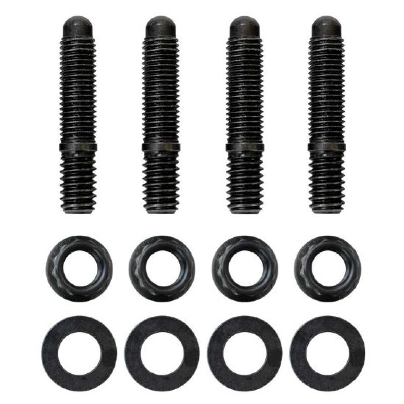 Moroso 5/16in-24 x 1.625in long 12-point nuts carburetor stud kit with fittings, metal hardware for engine assembly.