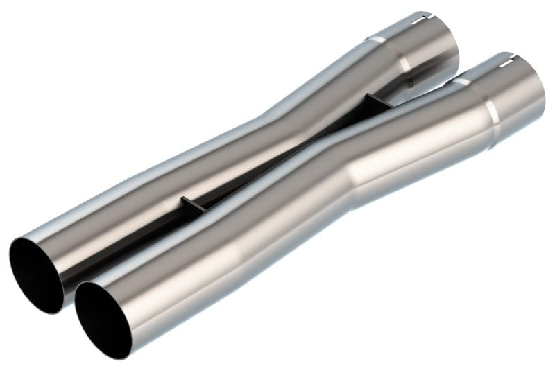 Borla 3.0-inch universal X-pipe with 4.43-inch inlet, 3.51-inch outlet, and 21.06-inch overall length, shown in the image.