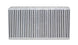 Vibrant vertical flow intercooler core with 22-inch width, 11-inch height, and 6-inch thickness for turbocharged engines.