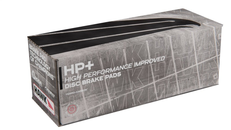 Hawk Performance front HP+ street brake pads for Chevy Corvette 2006-2010 with OEM pad design, performance brake component