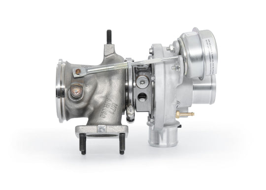 Garrett PowerMax turbocharger upgrade kit for Fiat Abarth 500 1.4L, showing the turbo unit and components.