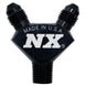 Black Nitrous Express billet Pure-Flo Y fitting with 1/8NPT and 3AN connections, designed for high-performance fuel or nitrous systems.