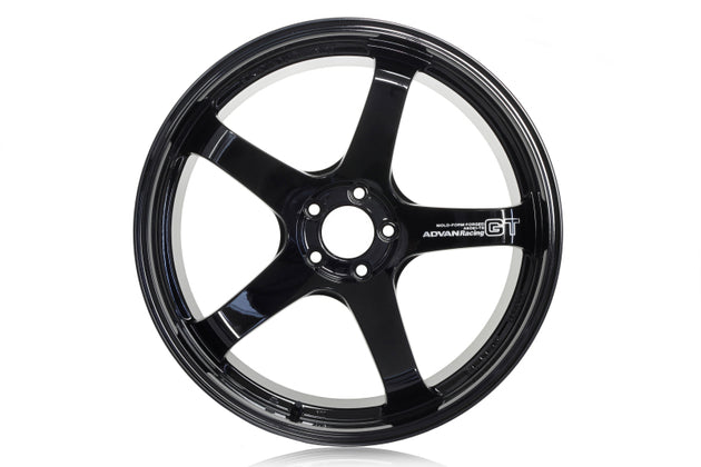 Advan GT Premium forged racing wheel with 20x12.0 size, gloss black finish, 5x114.3 bolt pattern, sporty and sleek appearance