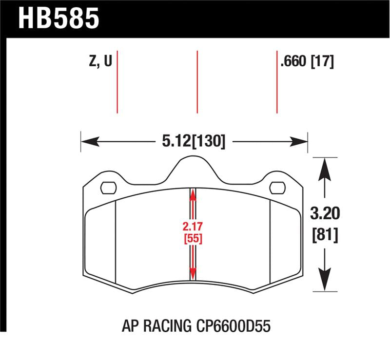 Hawk Performance ceramic street brake pads showing the black brake pad with Hawk branding and detailed friction surface.