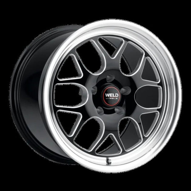 Weld Solana Drag 20x10 cast black wheel with 6x135 bolt pattern and ET38 offset, featuring 6.99-inch backspacing and 87.1mm diameter.