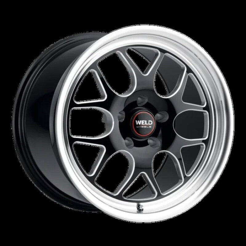 Weld Solana Drag 20x10 cast black wheel with 6x135 bolt pattern and ET38 offset, featuring 6.99-inch backspacing and 87.1mm diameter.