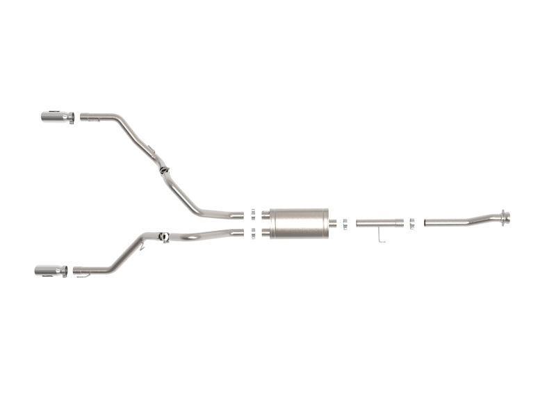 aFe 21-26 Ford F150 Tremor Vulcan Series 3-inch 304SS cat-back exhaust with dual rear exit and polished tips