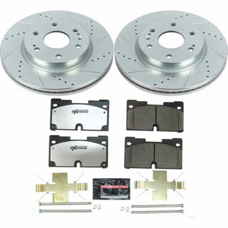 PowerStop Z36 brake kit for 2019 Chevrolet Silverado 1500 front truck and tow brakes, performance brake components.