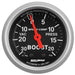AutoMeter Sport-Comp 52mm mechanical boost gauge displaying 20 PSI max with black face and silver bezel.