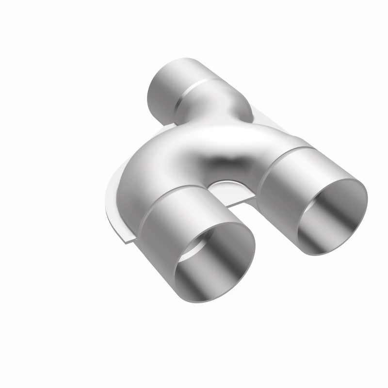 MagnaFlow Smooth Trans Y pipe, 2.50-inch stainless steel with 90-degree bend, designed for exhaust system applications.