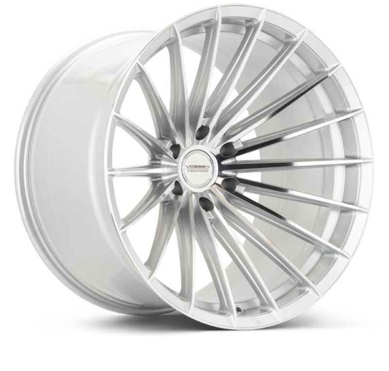 Vossen HFX-4 17x9 forged wheel in silver polished finish, 6x135 bolt pattern, ET0, super deep dish design.