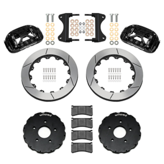 Wilwood forged XRS6R front big brake kit for Chevrolet Corvette C7, featuring 13.06-inch black rotors and calipers for enhanced braking.