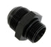 Aeromotive AN-12 ORB to AN-16 flare fitting, high-quality metal automotive fluid connector with threaded ends.