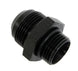 Aeromotive AN-12 ORB to AN-16 flare fitting, high-quality metal automotive fluid connector with threaded ends.
