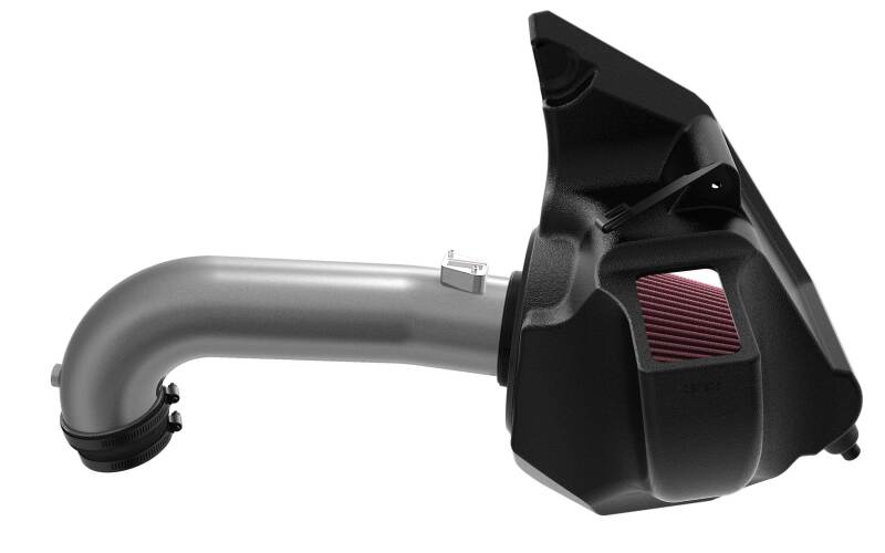 K&N Engineering Chevy/GMC 1500 V8 6.2L NextGen aluminum cold air intake installed in engine bay, highlighting the sleek design and filter.