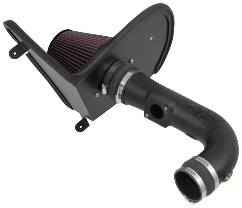 K&N Engineering cold air intake for 2016-2017 Chevrolet Camaro V6 3.6L F/I, showing the black intake tube and filter.