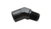 Vibrant 1/4in NPT female to male 45-degree pipe adapter fitting showing threaded ends and angled design.