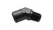 Vibrant 1/4in NPT female to male 45-degree pipe adapter fitting showing threaded ends and angled design.