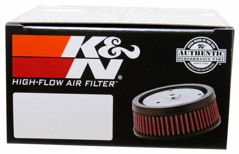 K&N Engineering custom round air filter with 5-3/8 inch outer diameter and 4 inch inner diameter for drop-in replacement.