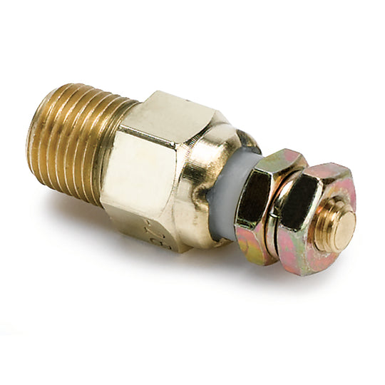 AutoMeter replacement sender for short sweep electric temperature gauge, compatible with 1995+ gauges, shown with wiring.