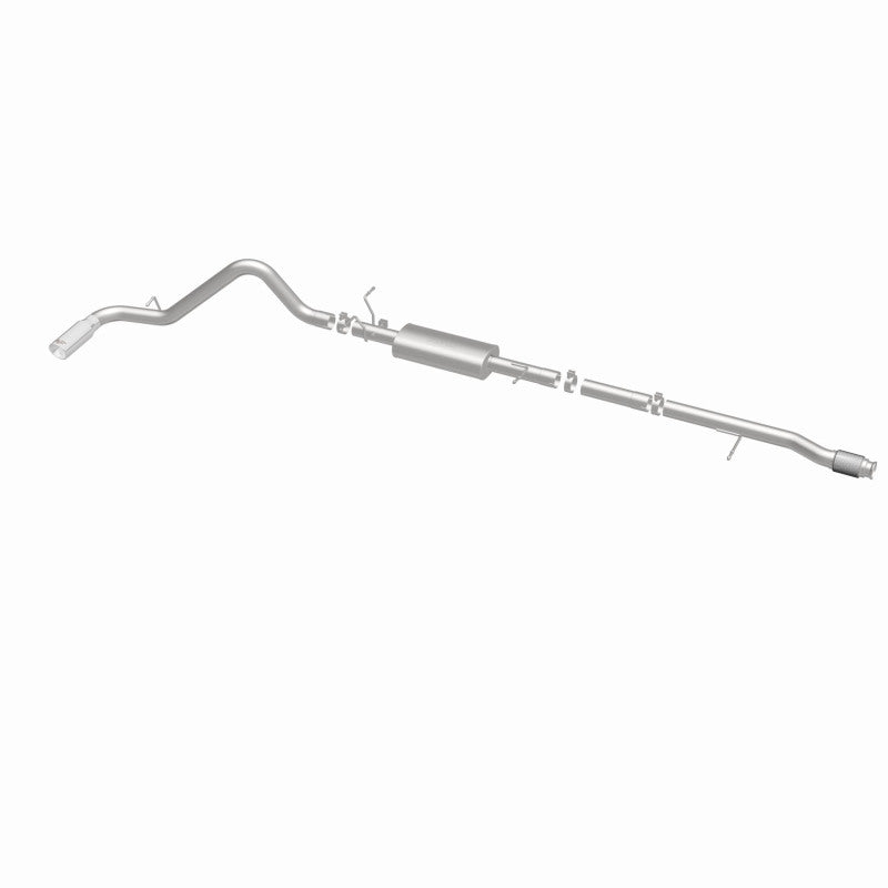 Magnaflow catback exhaust system for 2014 Chevy Silverado V8 5.3L with stainless steel rear exit, single pipe, and performance design.