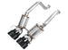 AWE Tuning C6 Chevrolet Corvette Z06/ZR1 axle-back exhaust with diamond black tips, showcasing polished metal and sleek design.