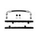 DeatschWerks Chevrolet LS2/LS3 fuel rails with crossover installed, durable metal construction for high-performance fuel delivery.